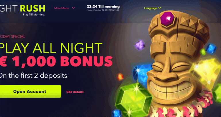 nightrush casino 20 free spins no deposit bonus