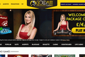 Goldmancasino Amazing welcome package up to 1000€