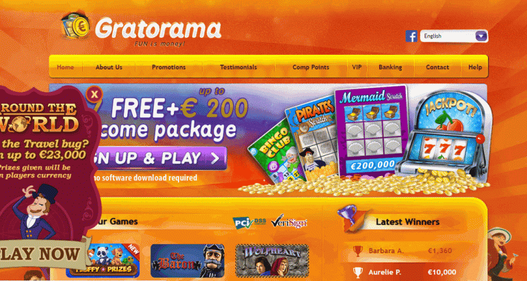 gratorama no deposit free spins bonus 2017