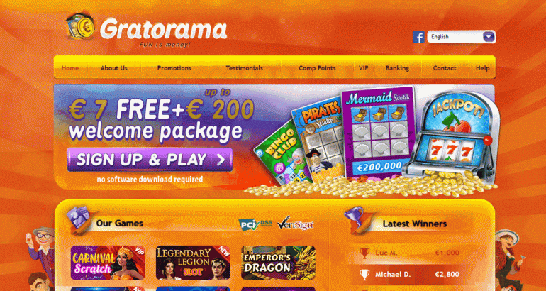 gratorama casino 20 no deposit free spins