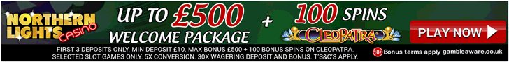 northernlightcasino 100 bonus spins uk casino
