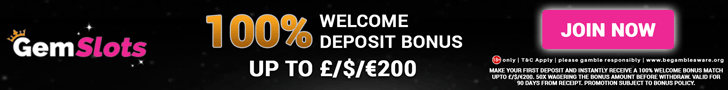 gemslots casino 100 bonus free spins new uk 2018