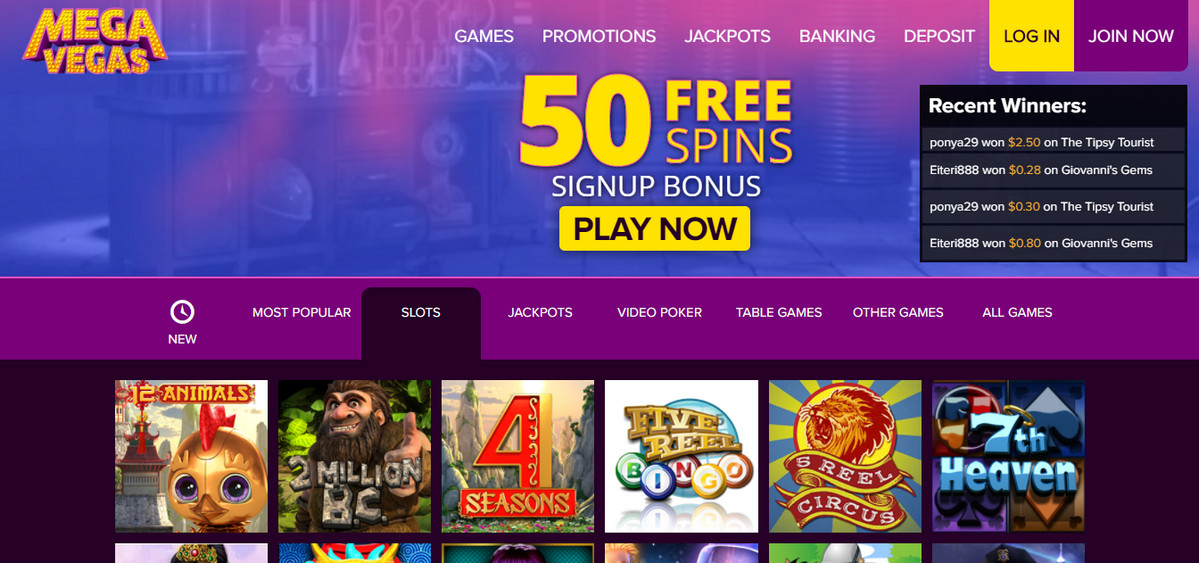 Megavegas Casino 50 No Deposit Free Spins Bonus Wfcasino