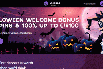 Untoldcasino Halloween 77 spins & 100% bonus up to 100€