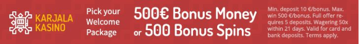 karjalakasino 500 bonus spins casino exclusive