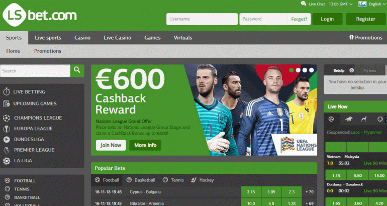 LsBet Nations League Grand Offer CashBack lsbet cashback bonus no deposit nations league group stage