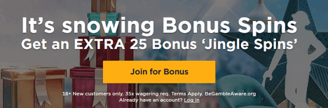 mrgreen Casino Exclusive extra 25 Bonus Jingle Spins