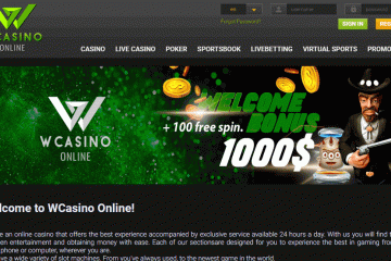 Wcasino Online 300 free spins + 1000€ bonus