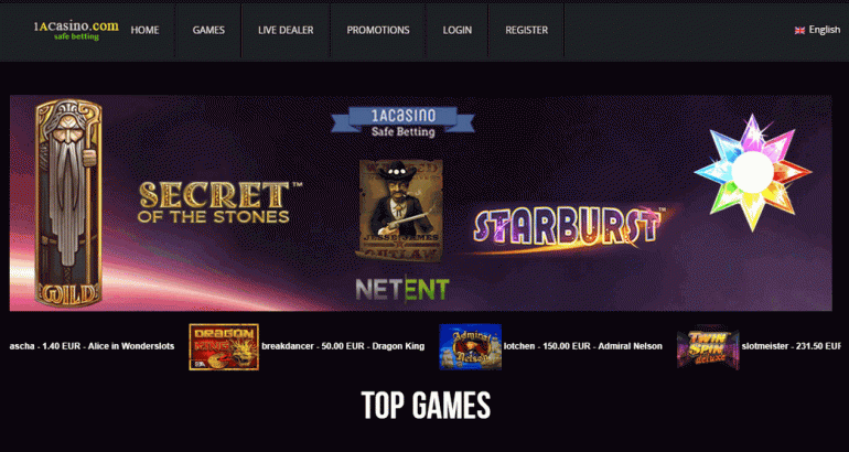 1acasino Casino up to 2000€ welcome bonuses & promotions 1acasino 20 no deposit free spins blackjack roulette