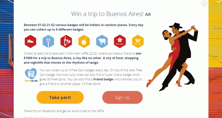 CasinoChanz Win a amazing trip to Buenos Aires casinochanz 50 no deposit free spins bonus new code 2019