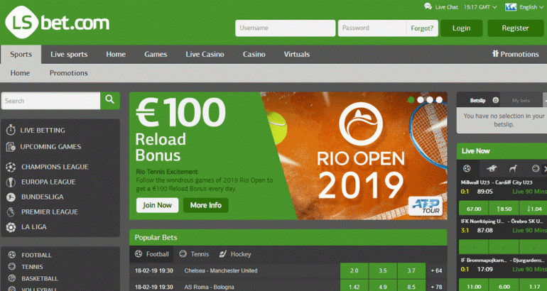 LsBet Rio Open 2019 – €100 Reload Bonus lsbet reload bonus code sportsbook march 2019