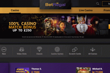 Betregal Casino 100% Match Bonus + 10€ free bet