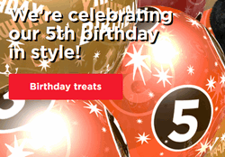 royalpanda five years birthday bonuses free spins promotion