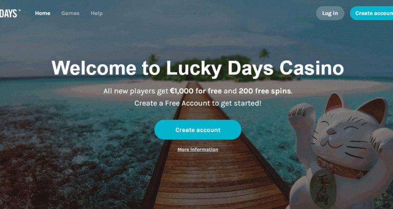 Luckydays 200 free spins + 1000 EUR bonus luckydays casino no deposit bonus code free promotion