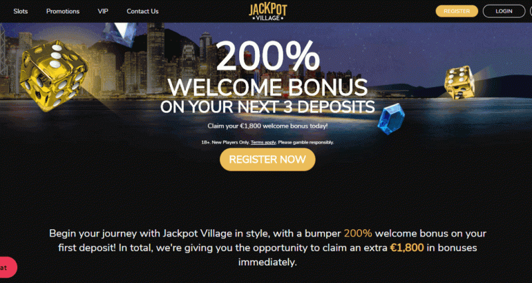 Jackpotvillage Casino 1800 EUR Welcome Bonus jackpotvillage bonus code 200 spins new casino 2019
