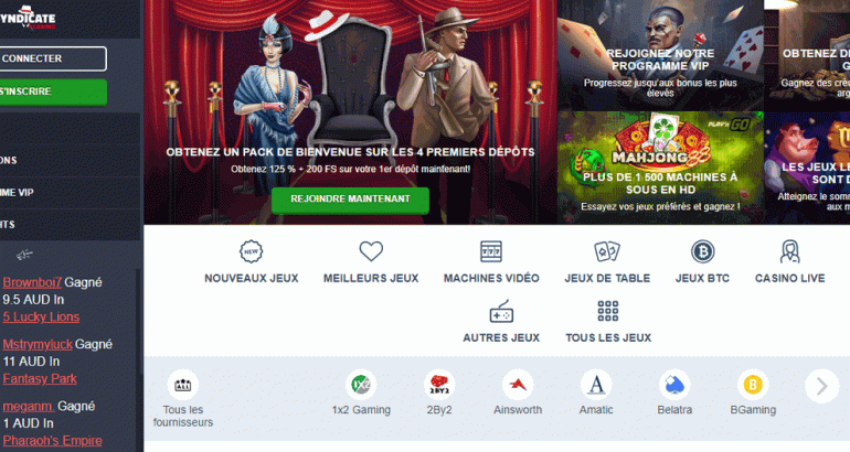 syndicate casino france tours gratuits pas de caution