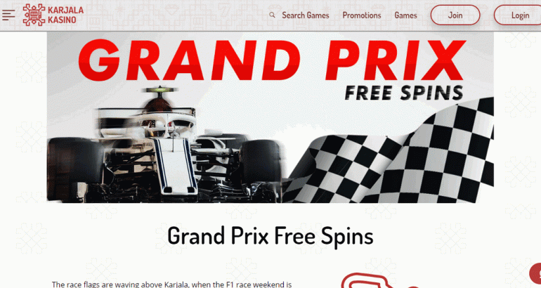 karjalacasino no deposit grand prix free spins