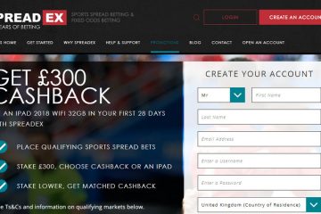 Spreadex 300£ Cashback & Spread Free Bets