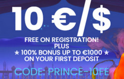 PrinceAli Casino Exclusive 10 EUR no Deposit Bonus Code | WFCasino