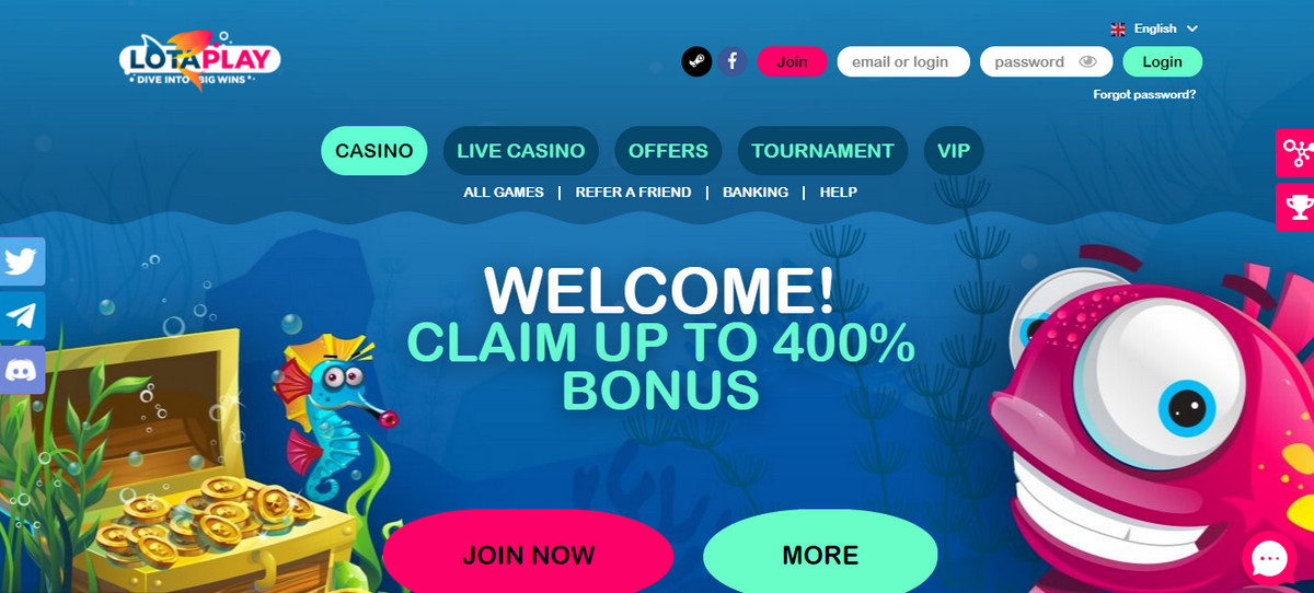 Lotaplay 400 Or 200 Welcome Casino Bonus Wfcasino