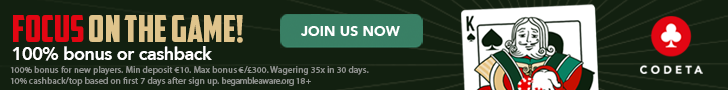 codeta casino 100 bonus cashback promotions