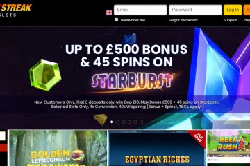 Hotstreak 45 spins netent + up to 500£ bonus