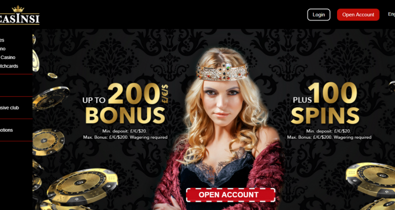 Casinsi Casino 100% bonus + 100 free spins casinsi new online freispiele gratisspins bonus promo