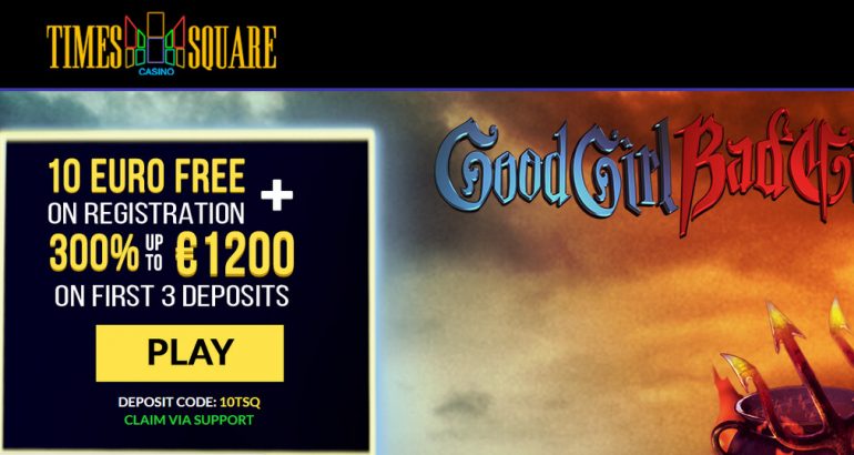 Timessquarecasino Exclusive 10€ no deposit + 300% bonus Timessquarecasino no deposit new casino bonus 2018