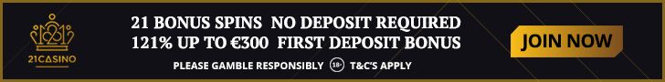 21casino 20 no deposit free spins bonuscode new 2019