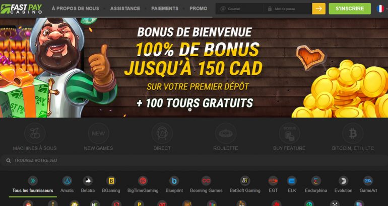 Fastpay Casino 100 Tours Gratuits + 150 CAD Depot Bonus Fastpay Casino Tours Gratuits code bonus