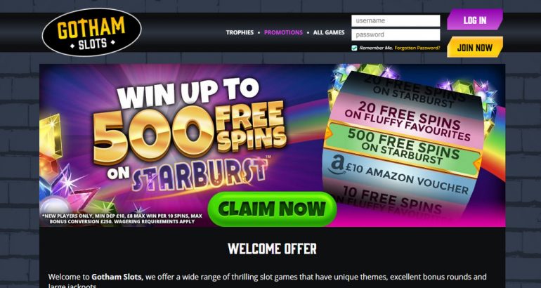 Gothamslots Win up to 500 netent free spins Gothamslots no deposit bonus free spins