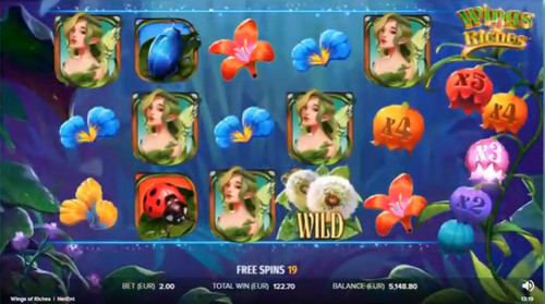 Wings of Riches premiere bonus code new spins