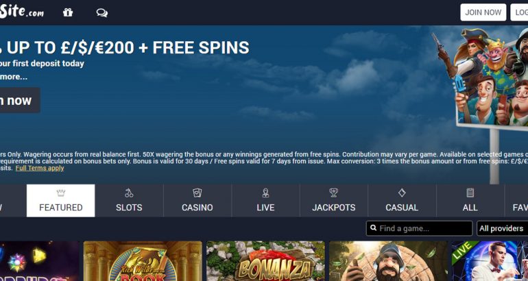 Slotsite Casino 25 free spins + 200 EUR Bonus slotsite blackjack roulette casino bonus