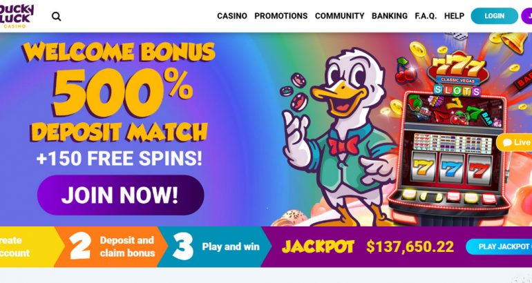 Duckyluck 150 free spins & 500% bonus up to 2500$ Duckyluck usa casino freispiele huge bonus code