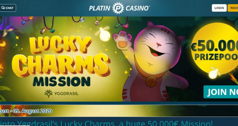 Platincasino 50 000 EUR Lucky Charms Mission August 2020 platincasino freispiele bonus ohne einzahlung
