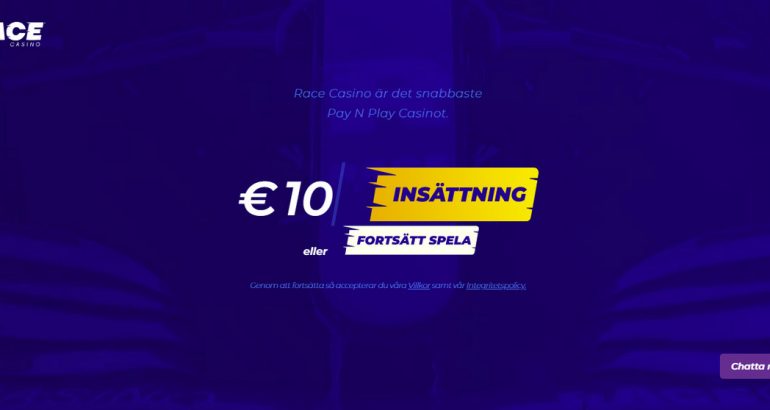 RaceCasino 100 EUR Välkomstbonus & Alltid Cashback RaceCasino bonus utan insattning gratis spin